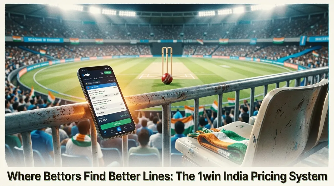 Cricket wicket with 1win India odds